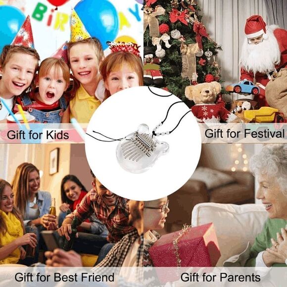 Mini Kalimba 8 Key Thumb Piano Finger Piano Musical Marimba with Pendant Gift - Picture 4 of 5